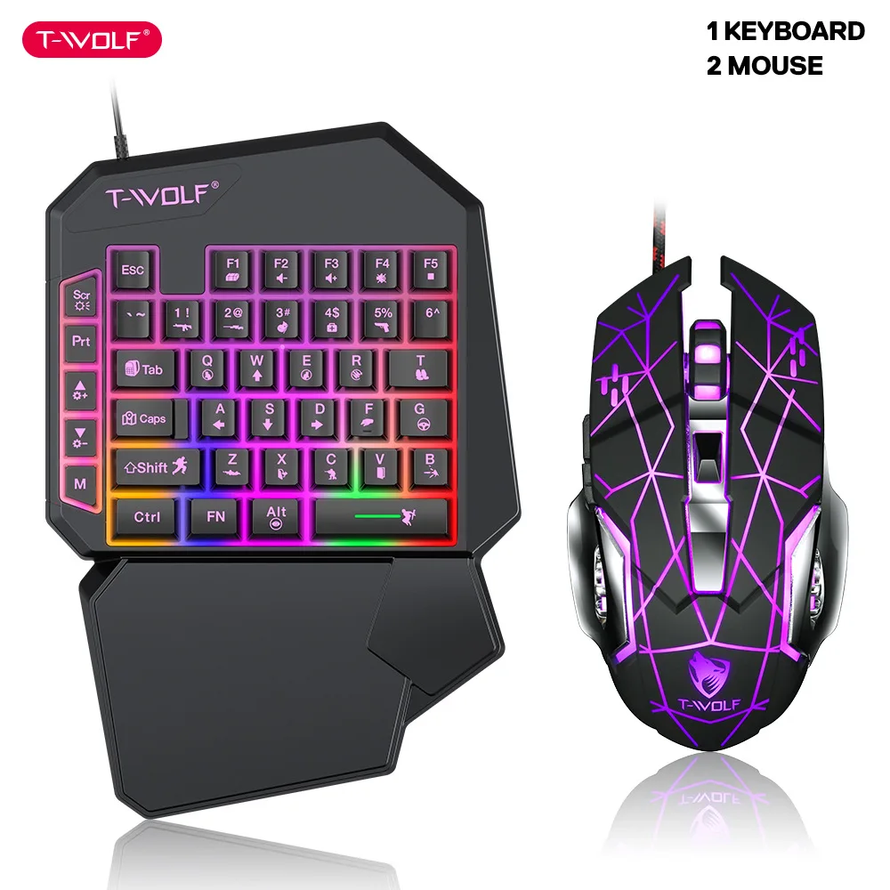 T-WOLF TF900 One Handed Keyboa - Gaming Accessories Bundle ulasan dan harga