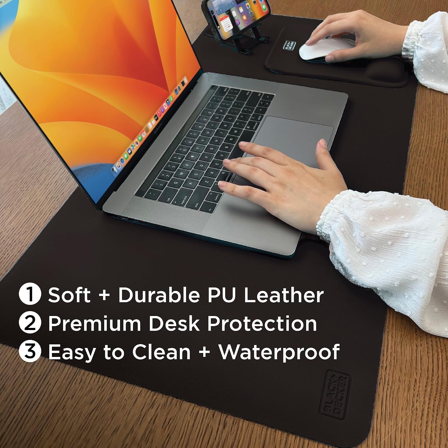 Faux Leather Desk Mat for Keyb - Gaming Accessories Desk ulasan dan harga
