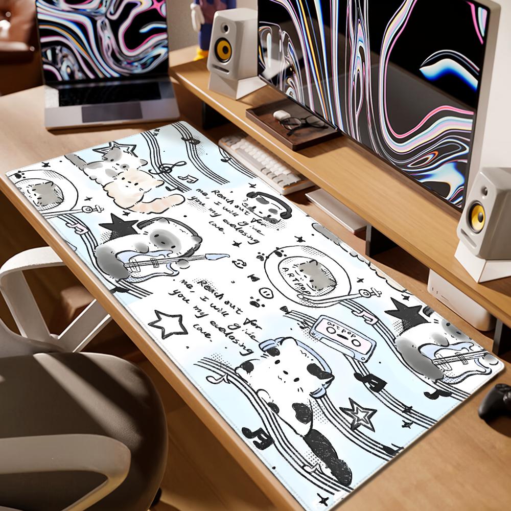 Black White Cute Cartoon Cat M - Gaming Accessories Companies ulasan dan harga