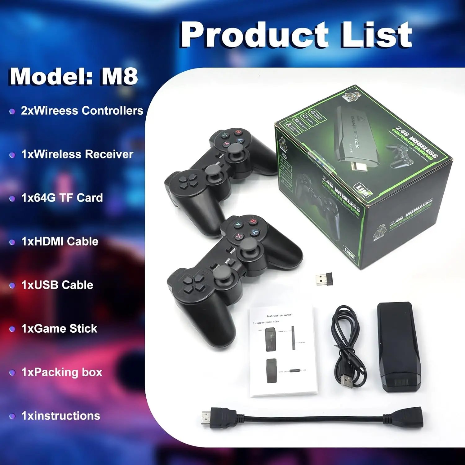 M8 Retro Gaming Stick with 9 S - Gaming Accessories Retro ulasan dan harga