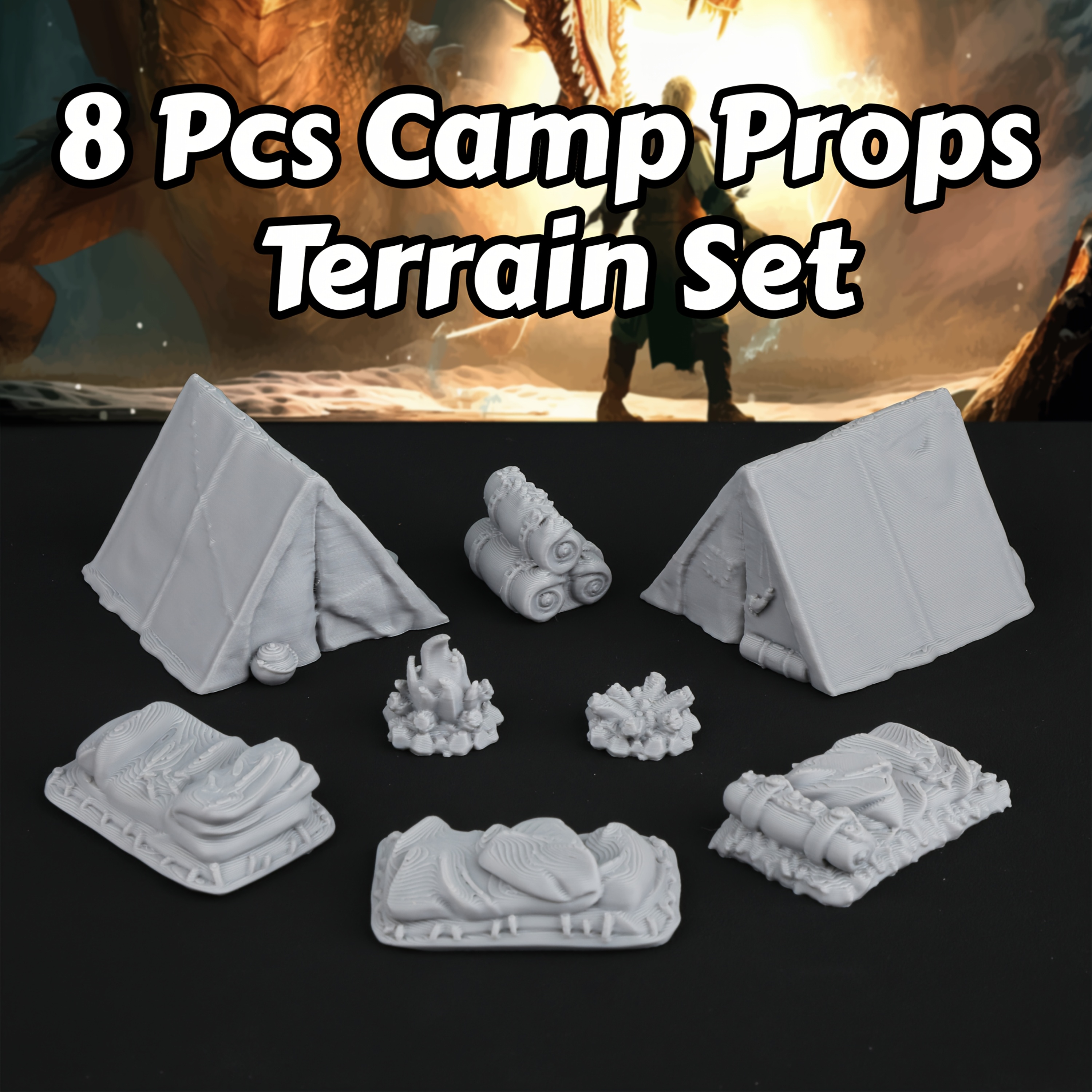 8pcs RPG Adventurer's Camp Min - Gaming Handheld Accessories ulasan dan harga
